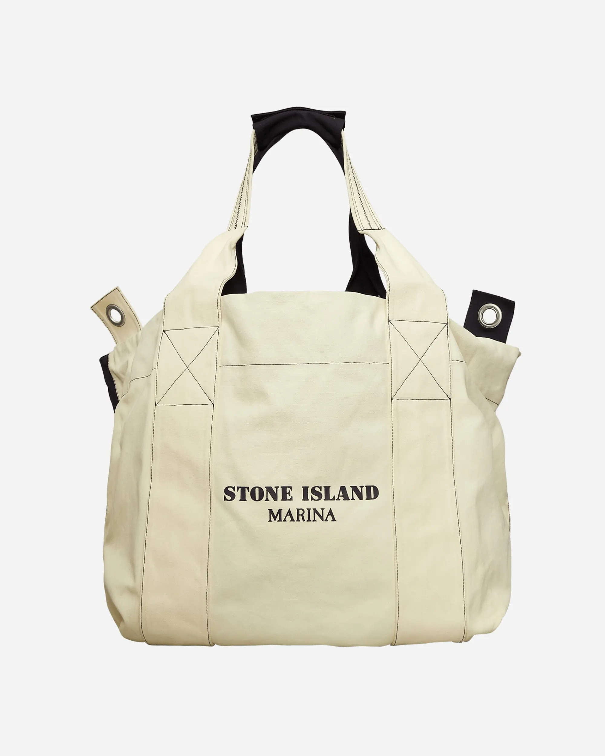 Stone Island Bags·Tote|Bags·Tote^Marina Plated Cotton Canvas Tote Bag Butter