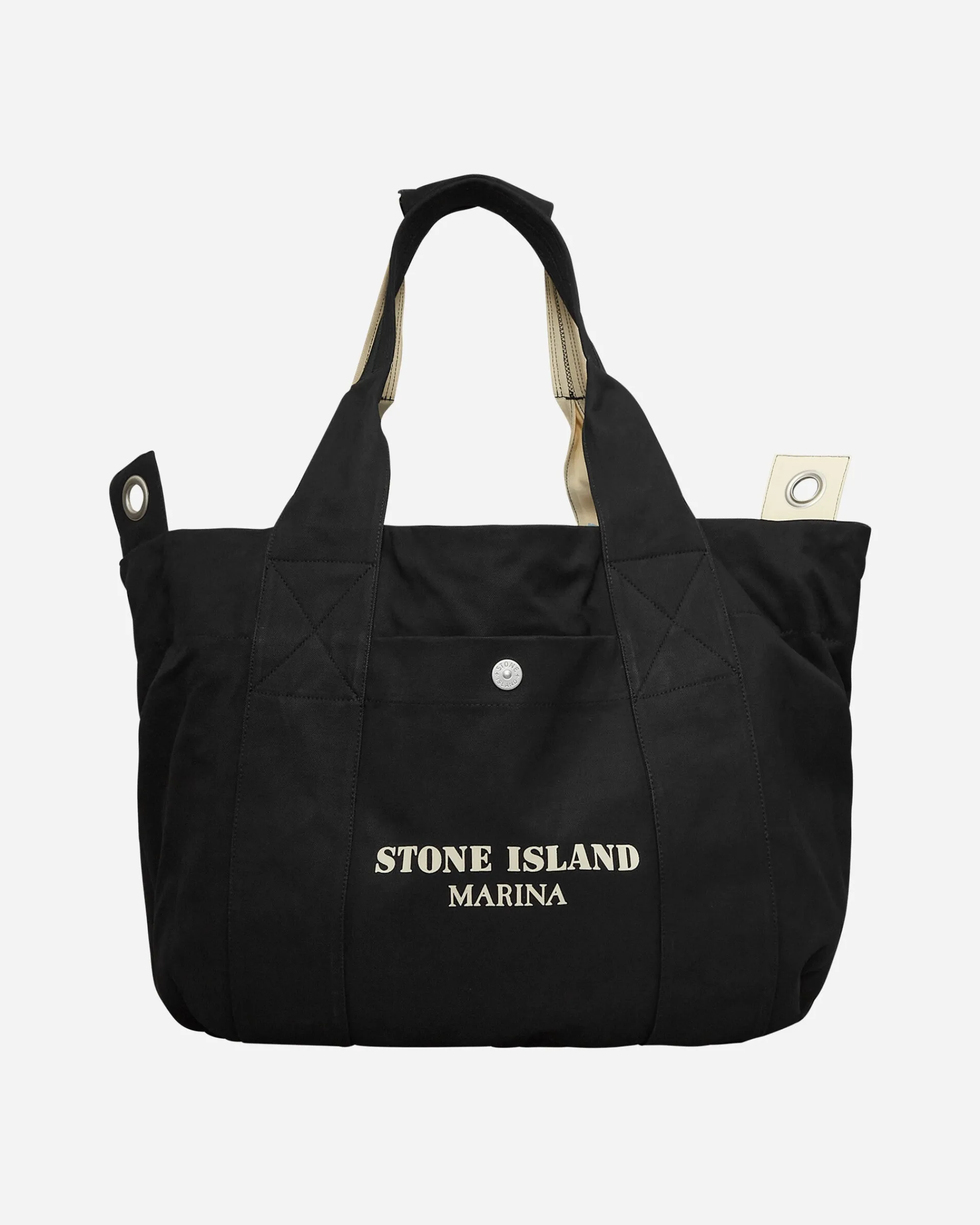Stone Island Bags·Tote|Bags·Tote^Marina Plated Cotton Canvas Tote Bag Butter