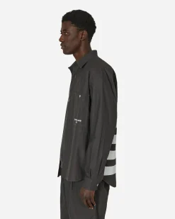 Stone Island Shirts^Marina Pleated Cotton Canvas Overshirt Charcoal