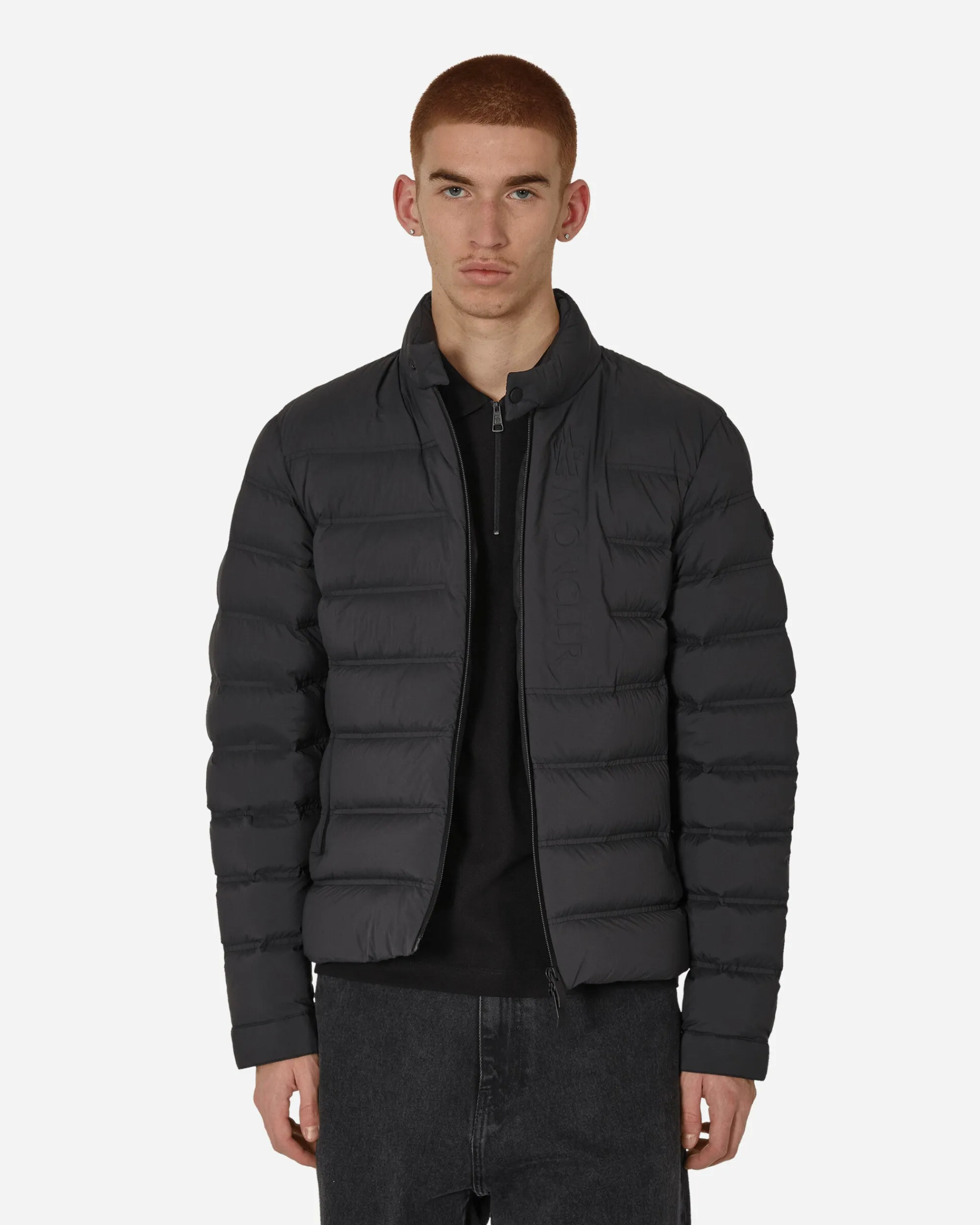 Moncler Coats And Jackets^Matt Black Autaret Biker Jacket Black