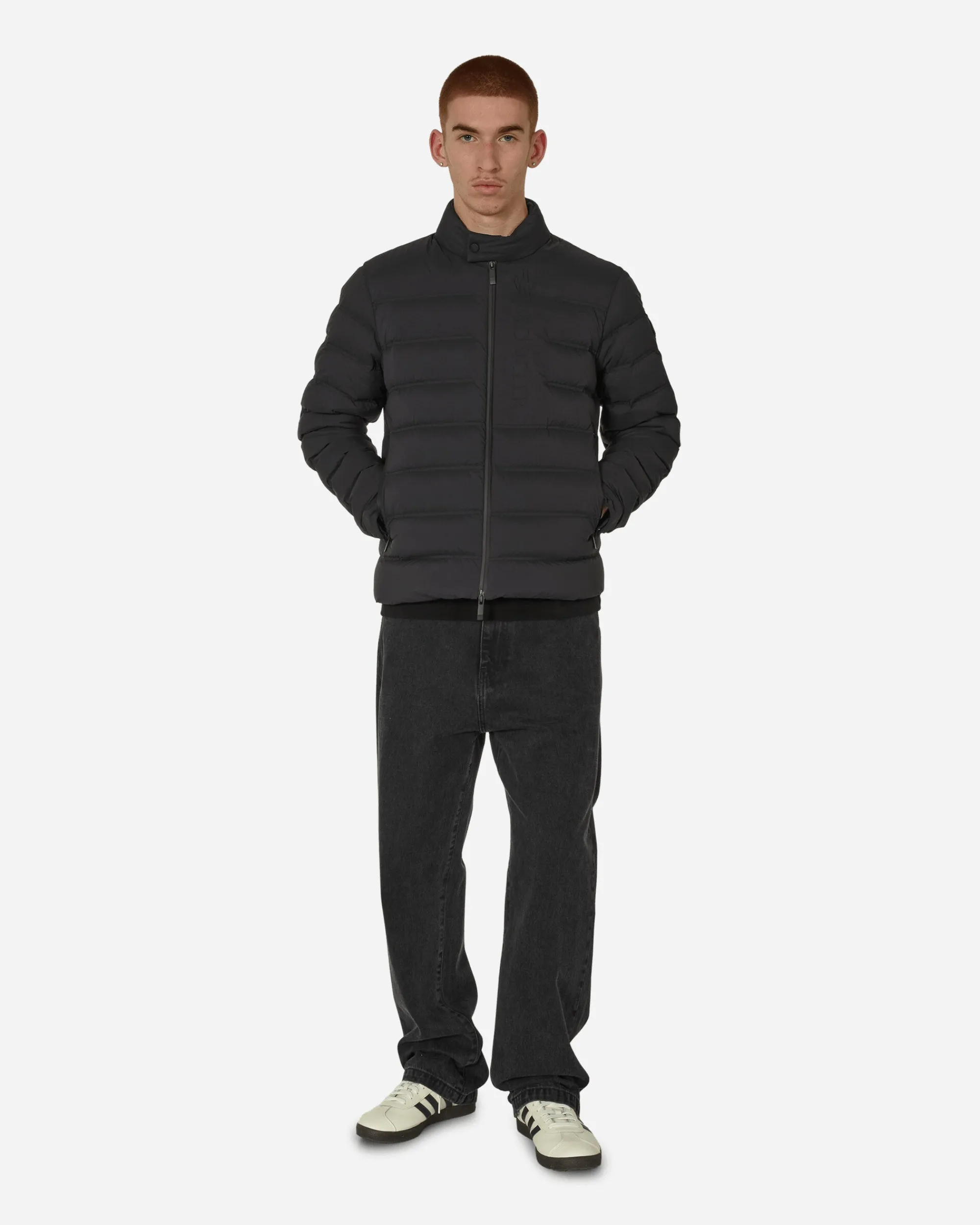 Moncler Coats And Jackets^Matt Black Autaret Biker Jacket Black