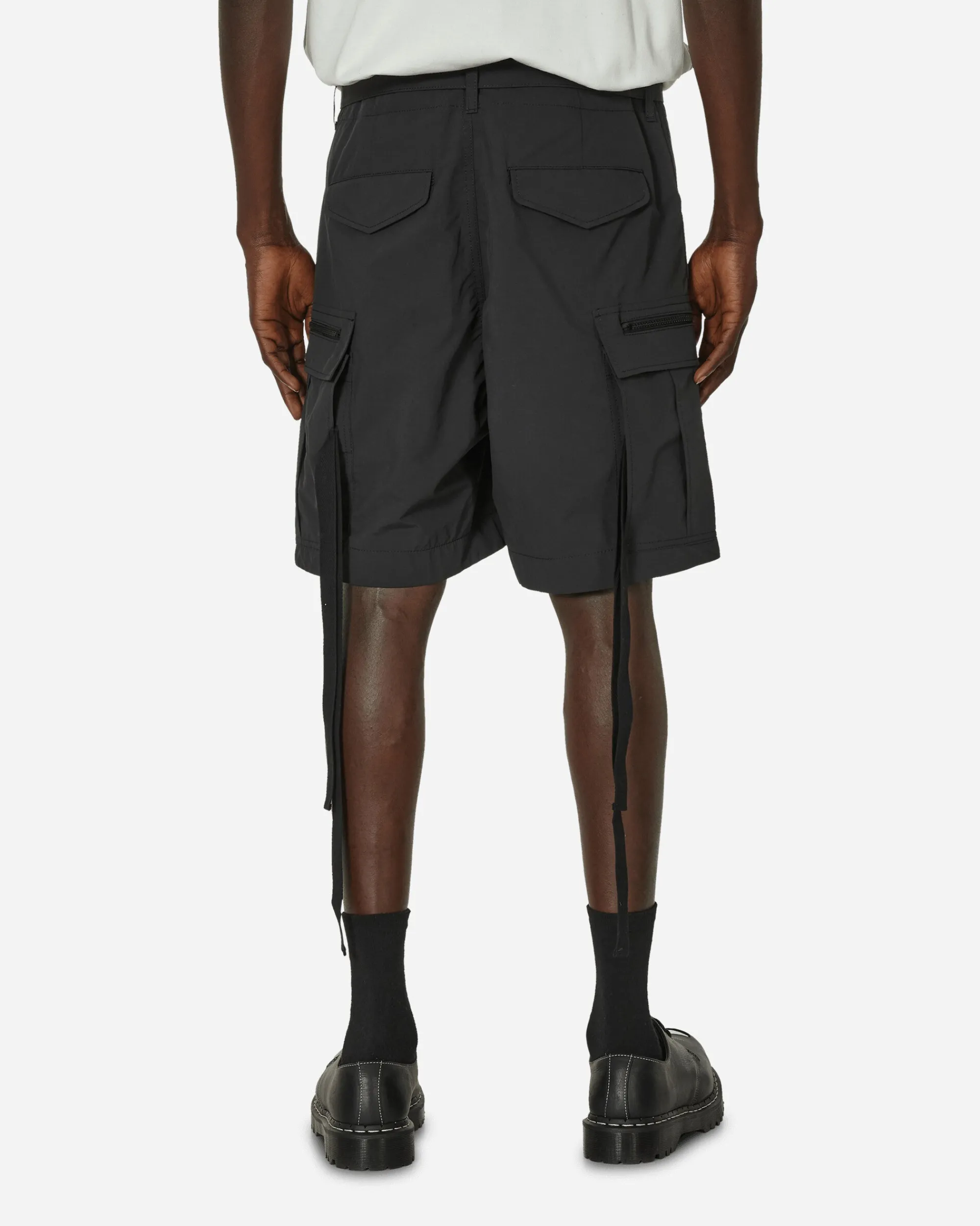 sacai Shorts^Matte Taffeta Shorts Black