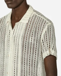 Bode Shirts^Meandering Lace Short Sleeve Shirt Natural