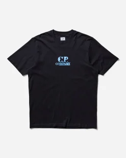 C.P. Company T-Shirts^Men's 30/1 Jersey Logo Graphic T-Shirt Total Eclipse