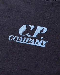 C.P. Company T-Shirts^Men's 30/1 Jersey Logo Graphic T-Shirt Total Eclipse