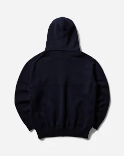 Comme Des Garçons Homme Sweatshirts^Men's 1/2 Zip Wool Hoodie Navy