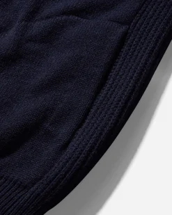 Comme Des Garçons Homme Sweatshirts^Men's 1/2 Zip Wool Hoodie Navy