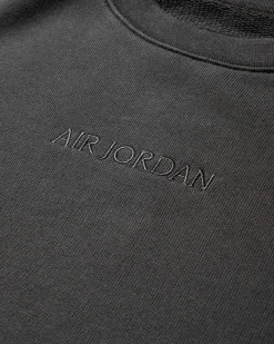Nike Jordan Sweatshirts^Men's Air Jordan Wordmark Fleece Crewneck Sweatshirt Off Noir