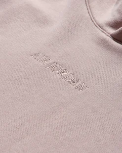 Nike Jordan Sweatshirts^Men's Air Jordan Wordmark Fleece Pullover Hoodie Pink Oxford