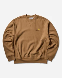 Carhartt WIP Sweatshirts^Men's American Script Crewneck Sweatshirt Peanut