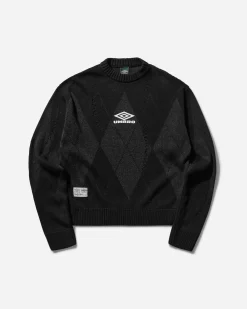 Umbro Knitwear^Men's Argyle Sweater Black