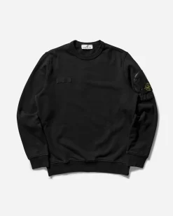 Stone Island Sweatshirts^Men's Arm Pocket Crewneck Sweatshirt Black