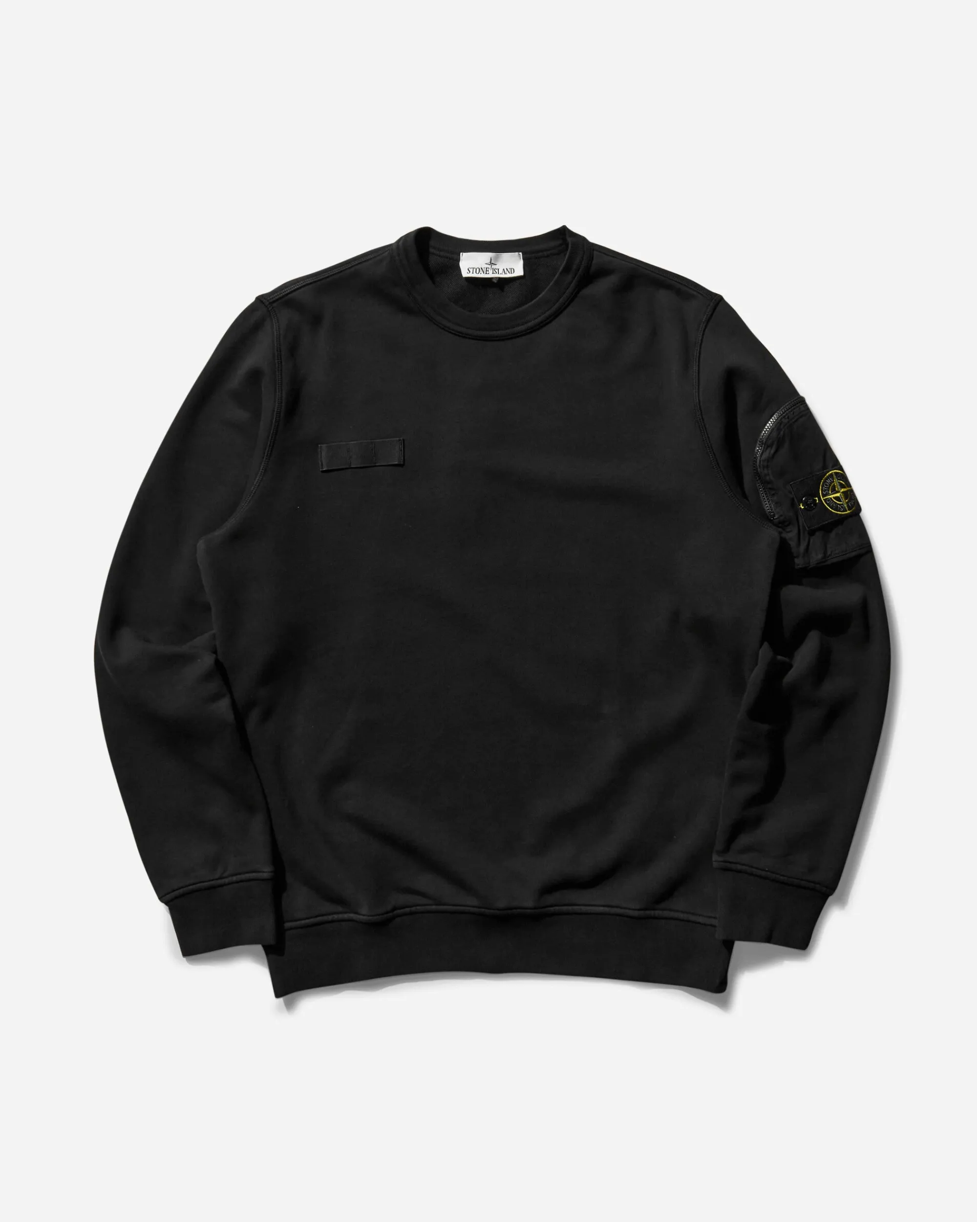Stone Island Sweatshirts^Men's Arm Pocket Crewneck Sweatshirt Black