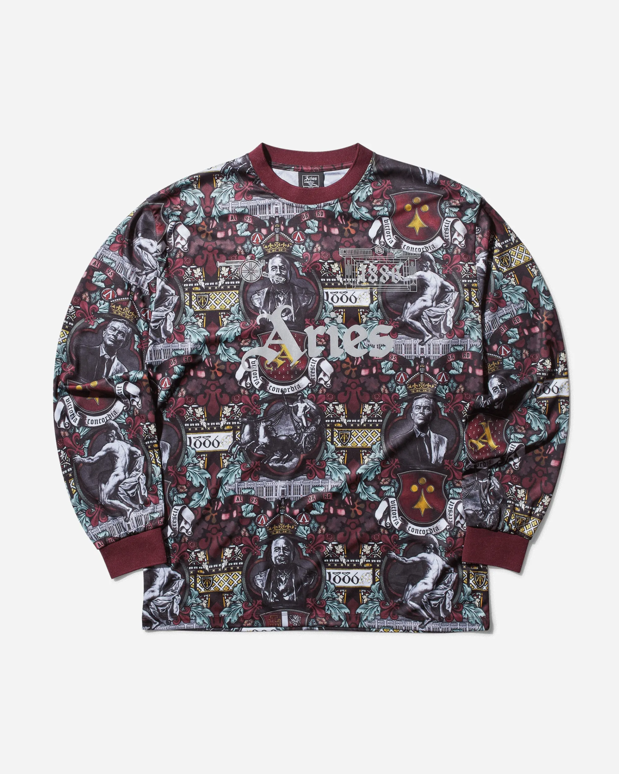 Aries T-Shirts|T-Shirts^Men's Arsenal Stained Glass Poly Longsleeve T-Shirt Multicolor