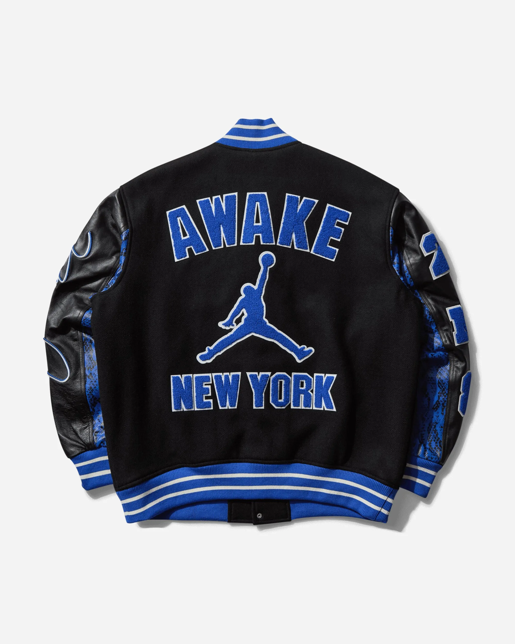 Nike Jordan Coats And Jackets^Men's Awake NY Varsity Jacket Black / Game Royal