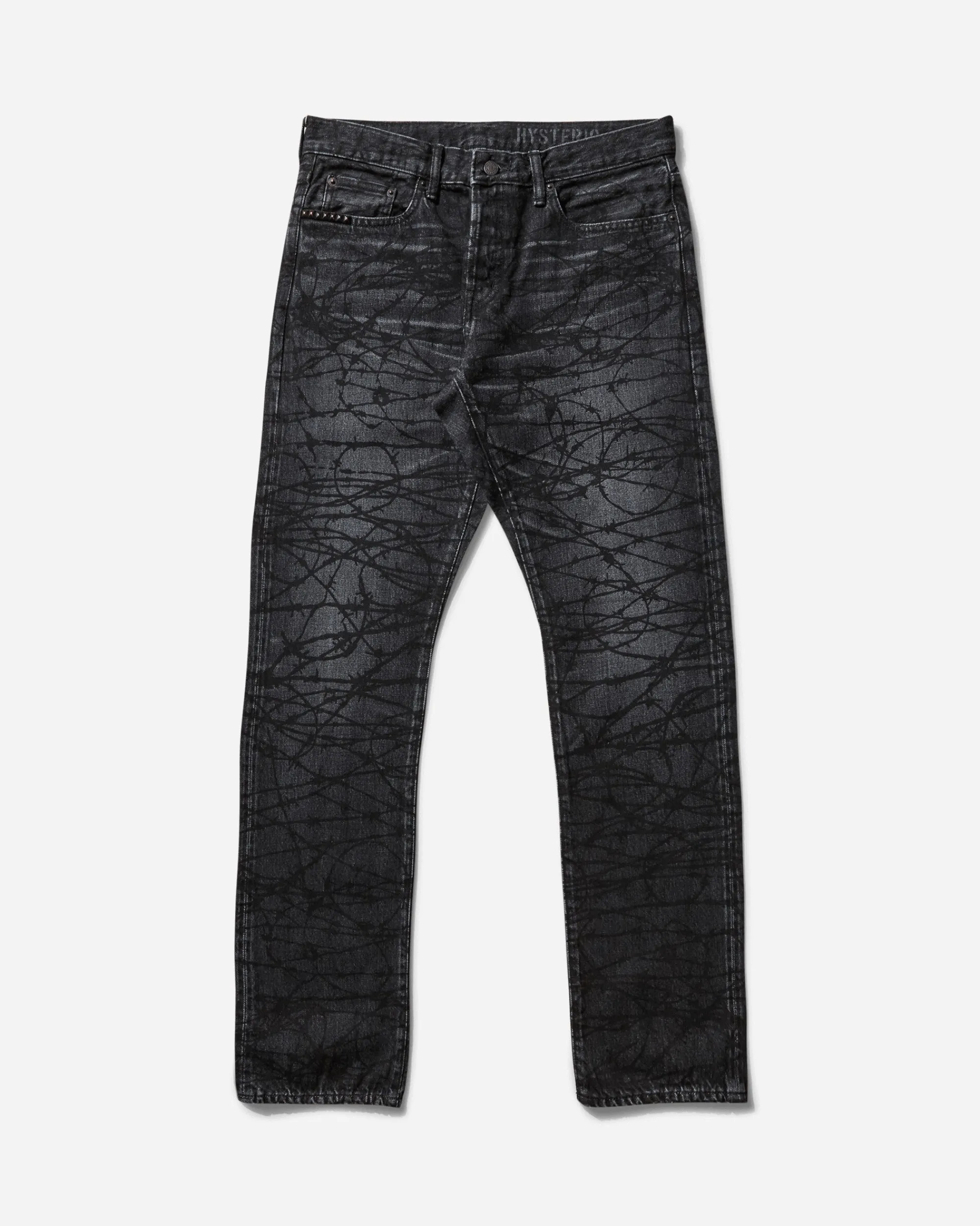 Hysteric Glamour Pants^Men's Barbed Wire Denim Pants Black