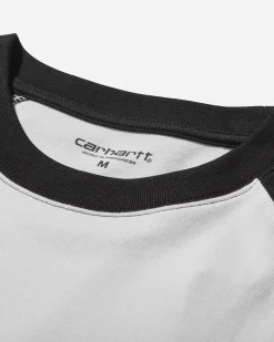Carhartt WIP T-Shirts|T-Shirts^Men's Brown Ducks Longsleeve Baseball T-Shirt White / Black