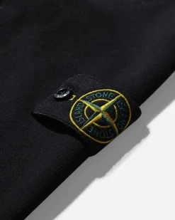 Stone Island Sweatshirts^Men's Brushed Organic Cotton Fleece Zip Up Hoodie Black