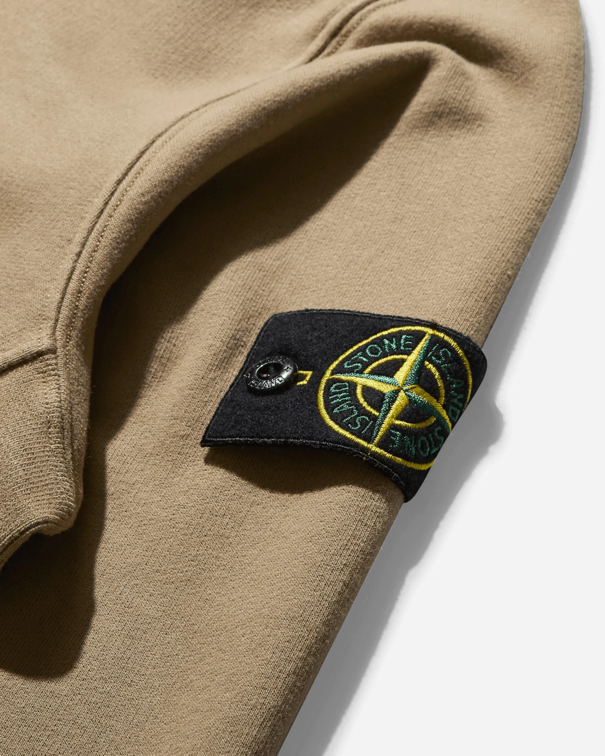 Stone Island Sweatshirts^Men's Brushed Organic Cotton Fleece Zip Up Hoodie Biscuit