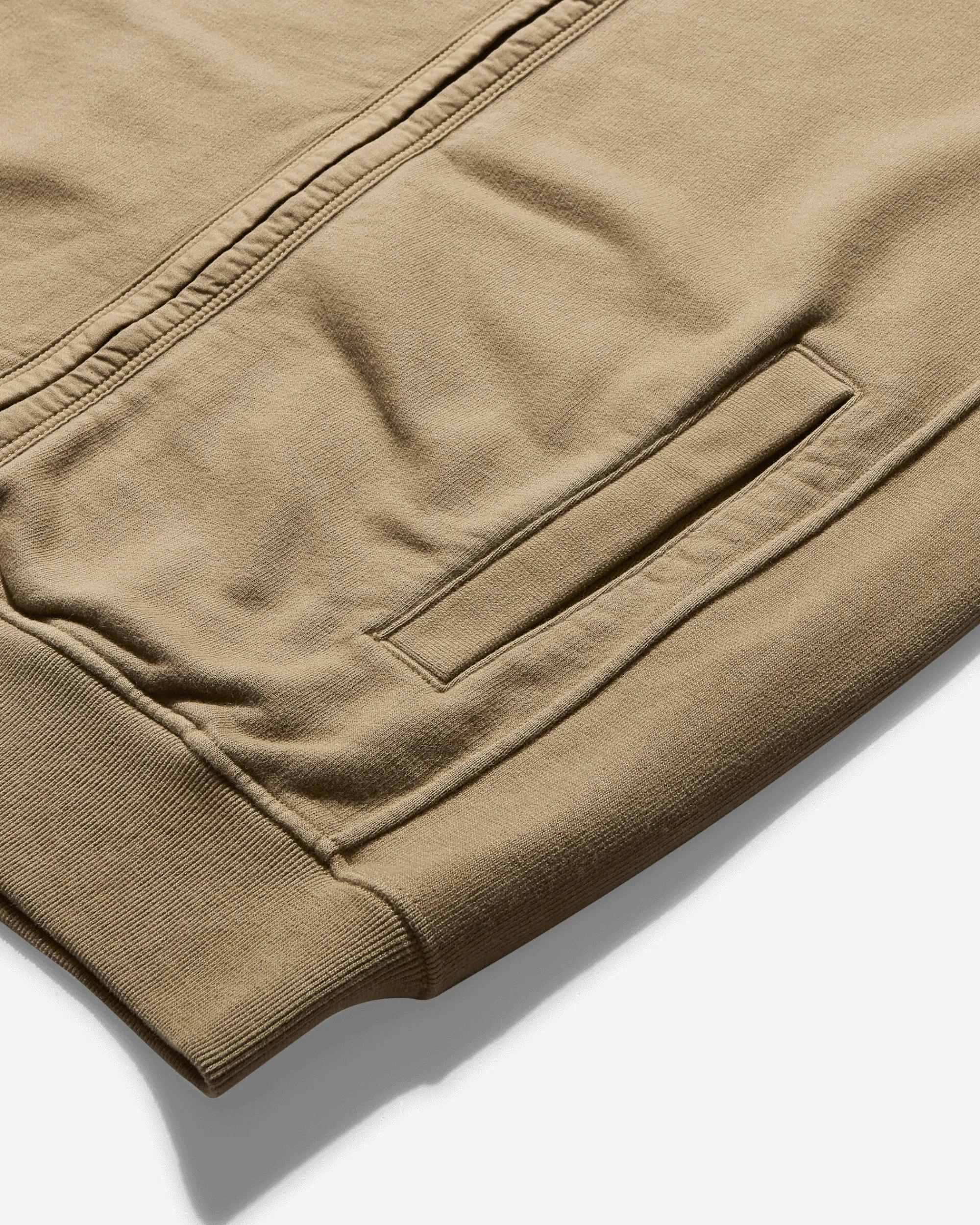 Stone Island Sweatshirts^Men's Brushed Organic Cotton Fleece Zip Up Hoodie Biscuit