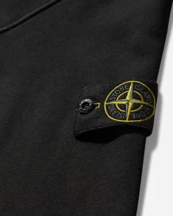 Stone Island Sweatshirts^Men's Brushed Organic Cotton Fleece Zip Up Hoodie Black