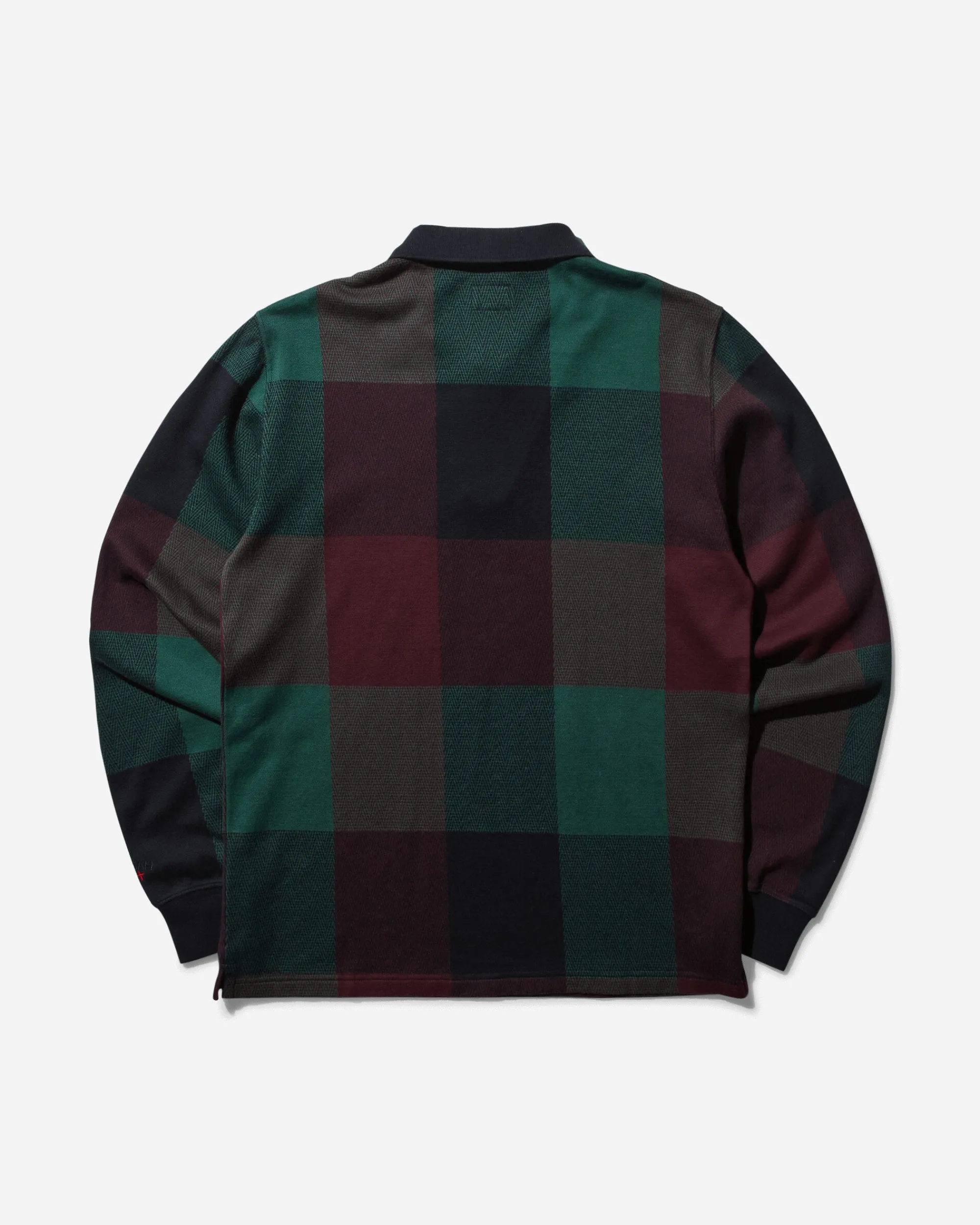 Noah T-Shirts^Men's Buffalo Plaid Zip Polo Navy / Burgundy / Green