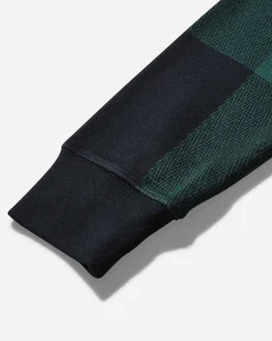 Noah T-Shirts^Men's Buffalo Plaid Zip Polo Navy / Burgundy / Green
