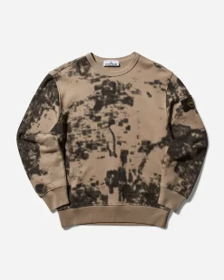Stone Island Sweatshirts^Men's Camouflage Organic Cotton Crewneck Sweatshirt Dove Grey