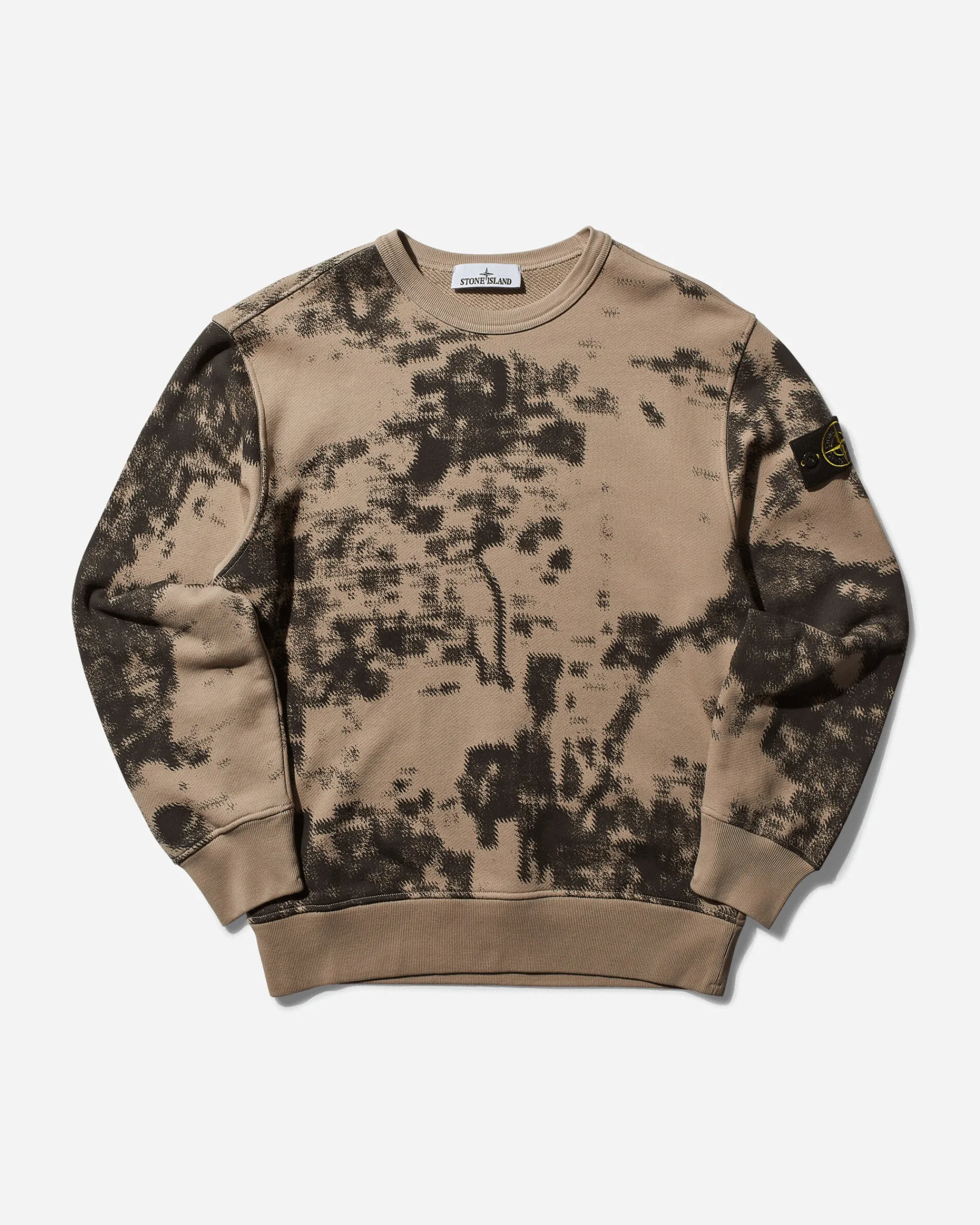 Stone Island Sweatshirts^Men's Camouflage Organic Cotton Crewneck Sweatshirt Dove Grey
