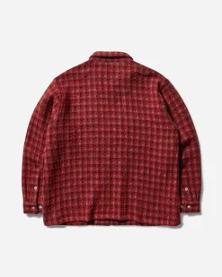 Brain Dead Shirts^Men's Check Mate Flannel Zip Shirt Red