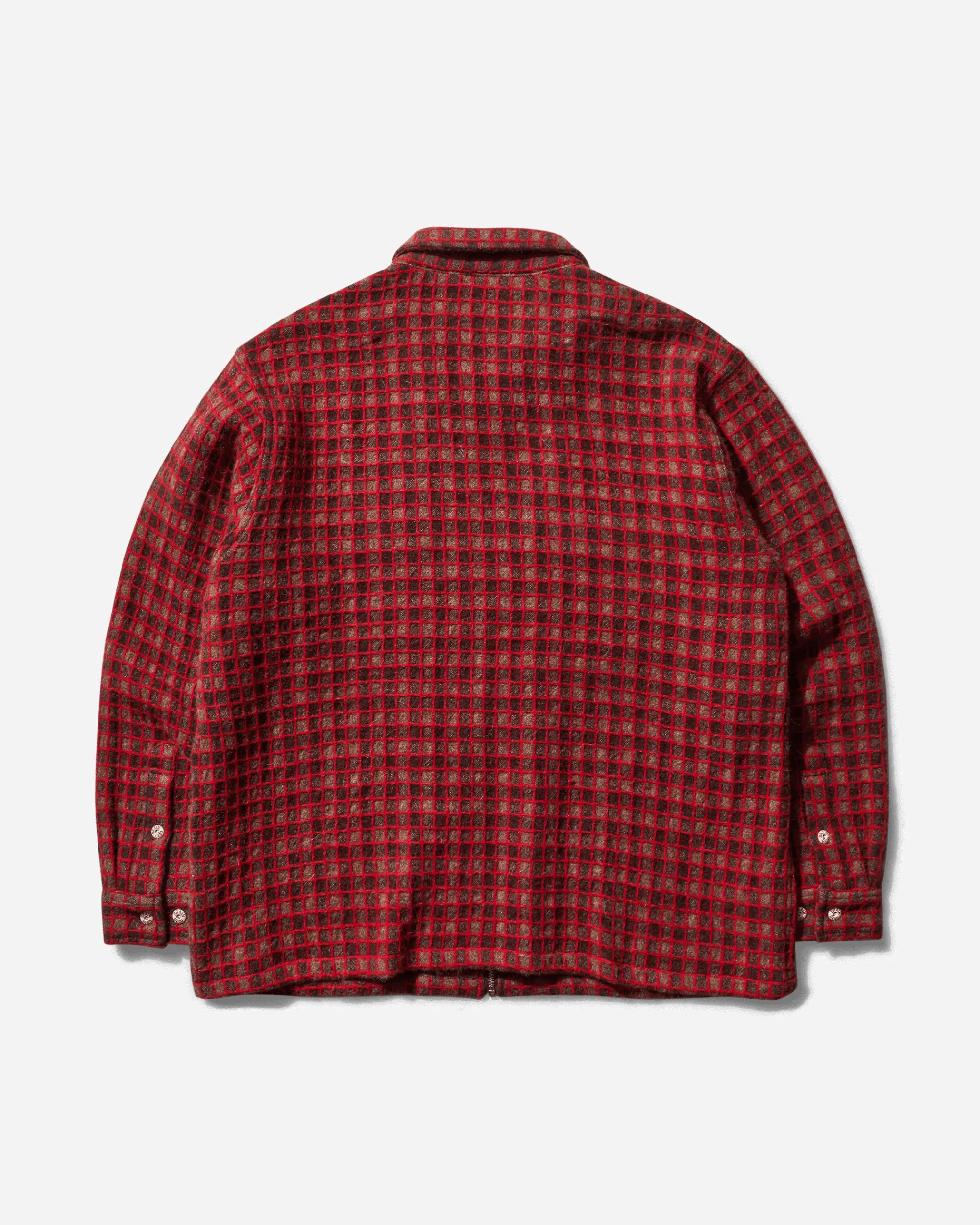 Brain Dead Shirts^Men's Check Mate Flannel Zip Shirt Red