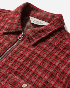 Brain Dead Shirts^Men's Check Mate Flannel Zip Shirt Red