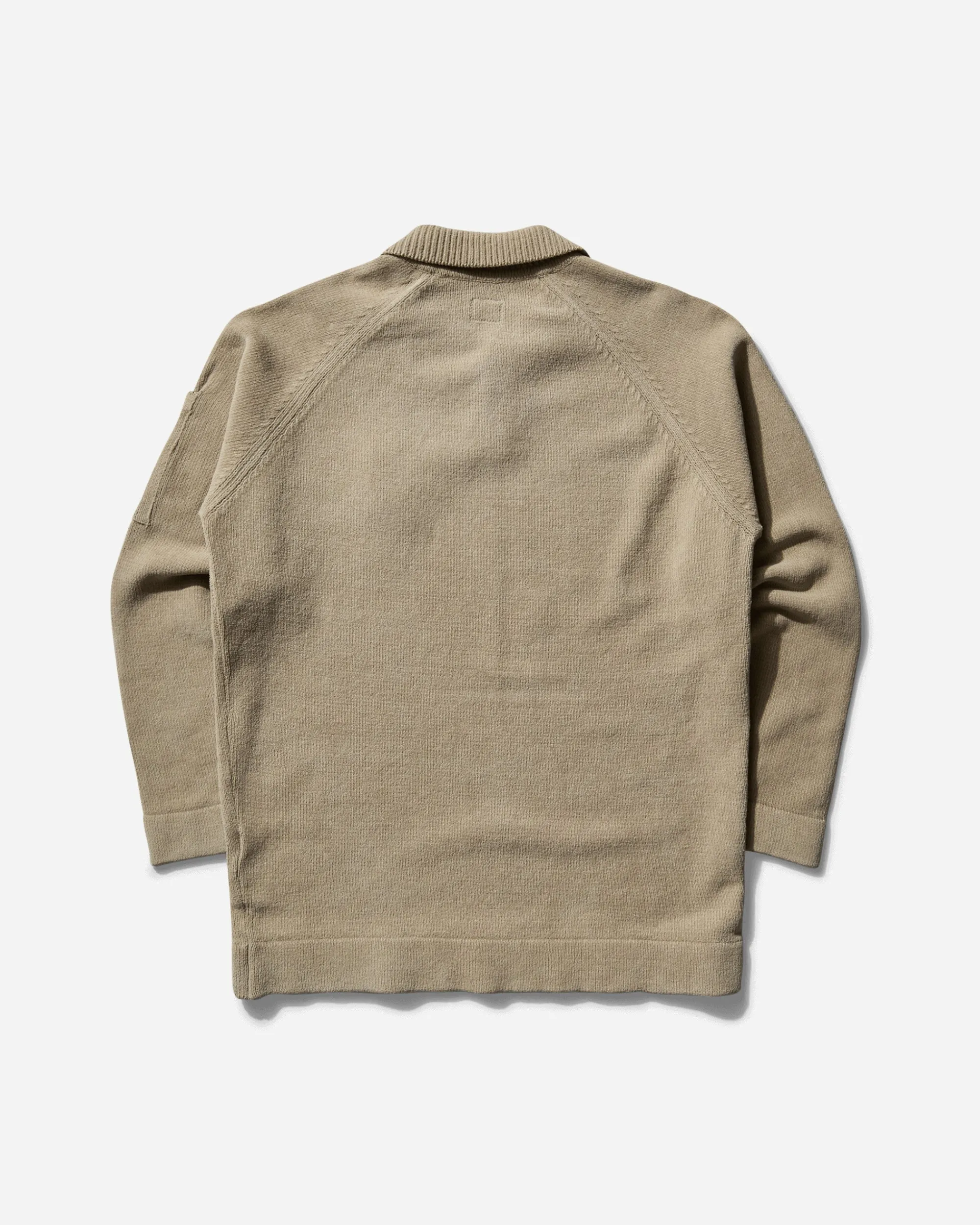 C.P. Company Knitwear^Men's Chenille Cotton Polo Knit Sweater Vintage Khaki