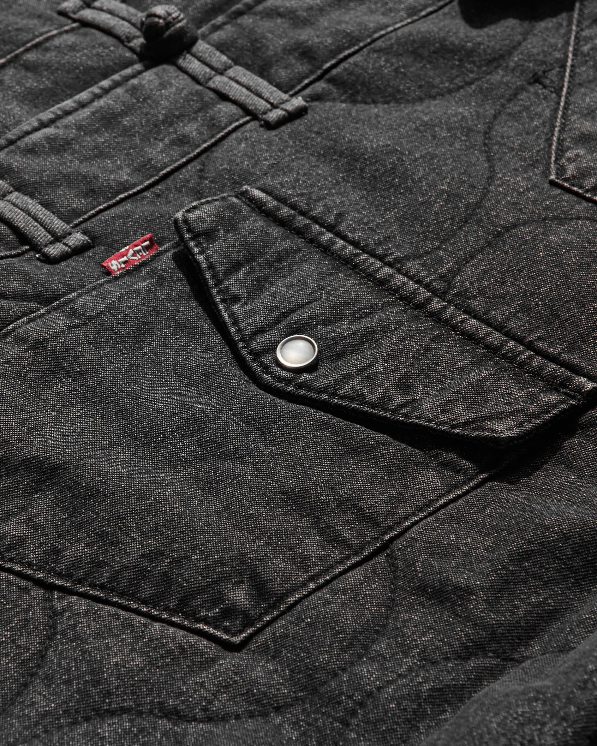 Levi's Shirts^Men's CLOT Padded Denim Western Shacket Black Faded