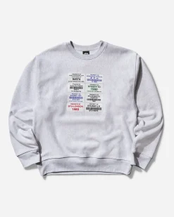 Stüssy Sweatshirts^Men's Codes Crewneck Sweatshirt Ash Heather