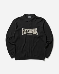 Hysteric Glamour T-Shirts^Men's Compression Logo Longsleeve Polo Black