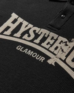 Hysteric Glamour T-Shirts^Men's Compression Logo Longsleeve Polo Black