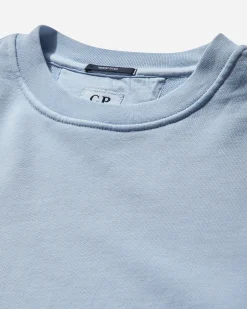 C.P. Company Sweatshirts^Men's Cotton Diagonal Fleece Crewneck Sweatshirt Cerulean