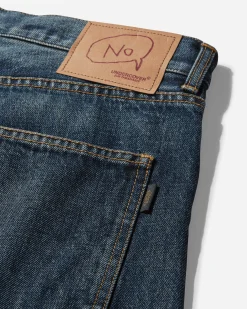 Undercover Pants^Men's Cross Embroidery Distressed Denim Pants Light Blue Indigo