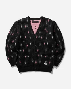 WACKO MARIA Knitwear^Men's Diamond Heavy Mohair Cardigan Black
