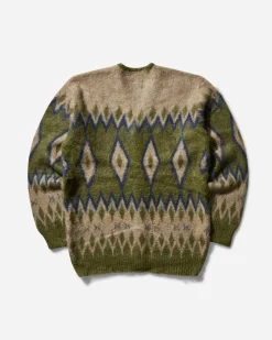 Needles Knitwear^Men's Diamond Mohair Cardigan Olive