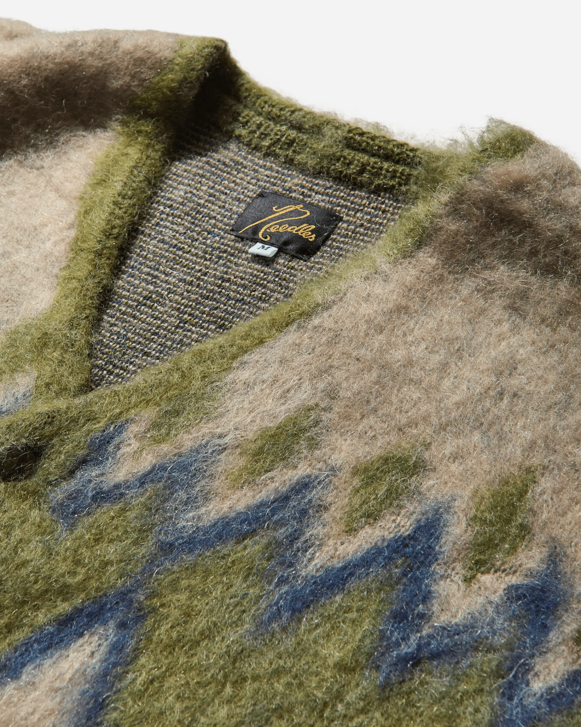 Needles Knitwear^Men's Diamond Mohair Cardigan Olive