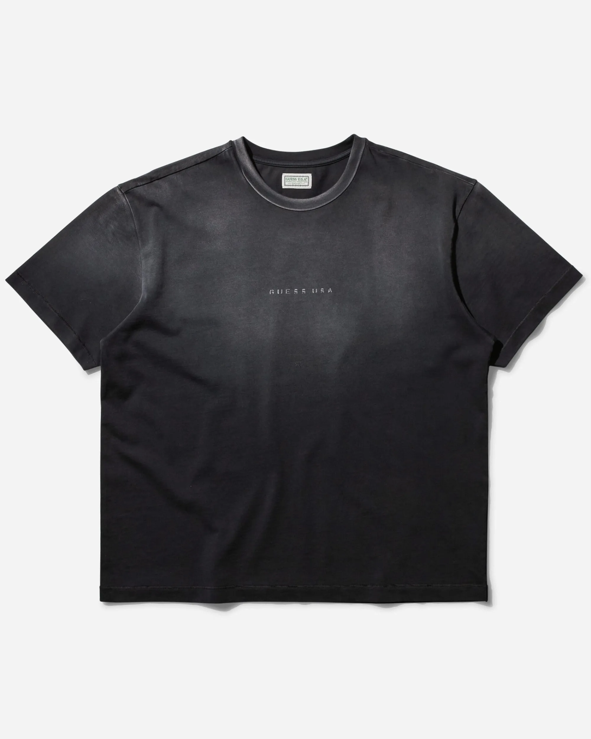 Guess USA T-Shirts^Men's Distressed Logo T-Shirt Jet Black