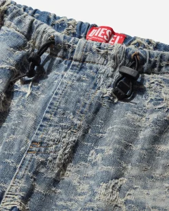 Diesel Pants^Men's D-Martial Distressed Denim Pants Blue