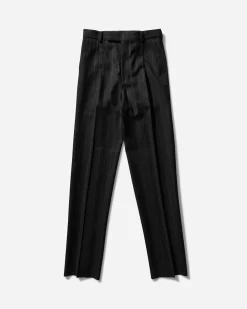 WACKO MARIA Pants^Men's Dormeuil Chalk Stripe Pleated Trousers (Type-2) Black