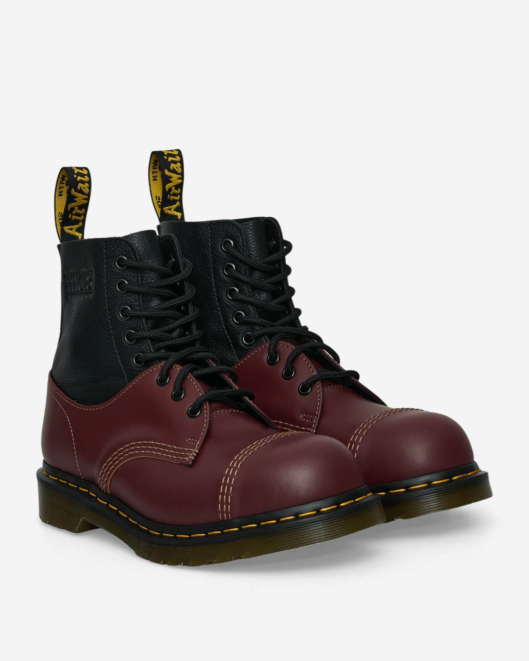 MM6 Maison Margiela Boots^Men's Dr. Martens 1460 Twisted and Reimagined Steel Toe Boots Black / Oxblood