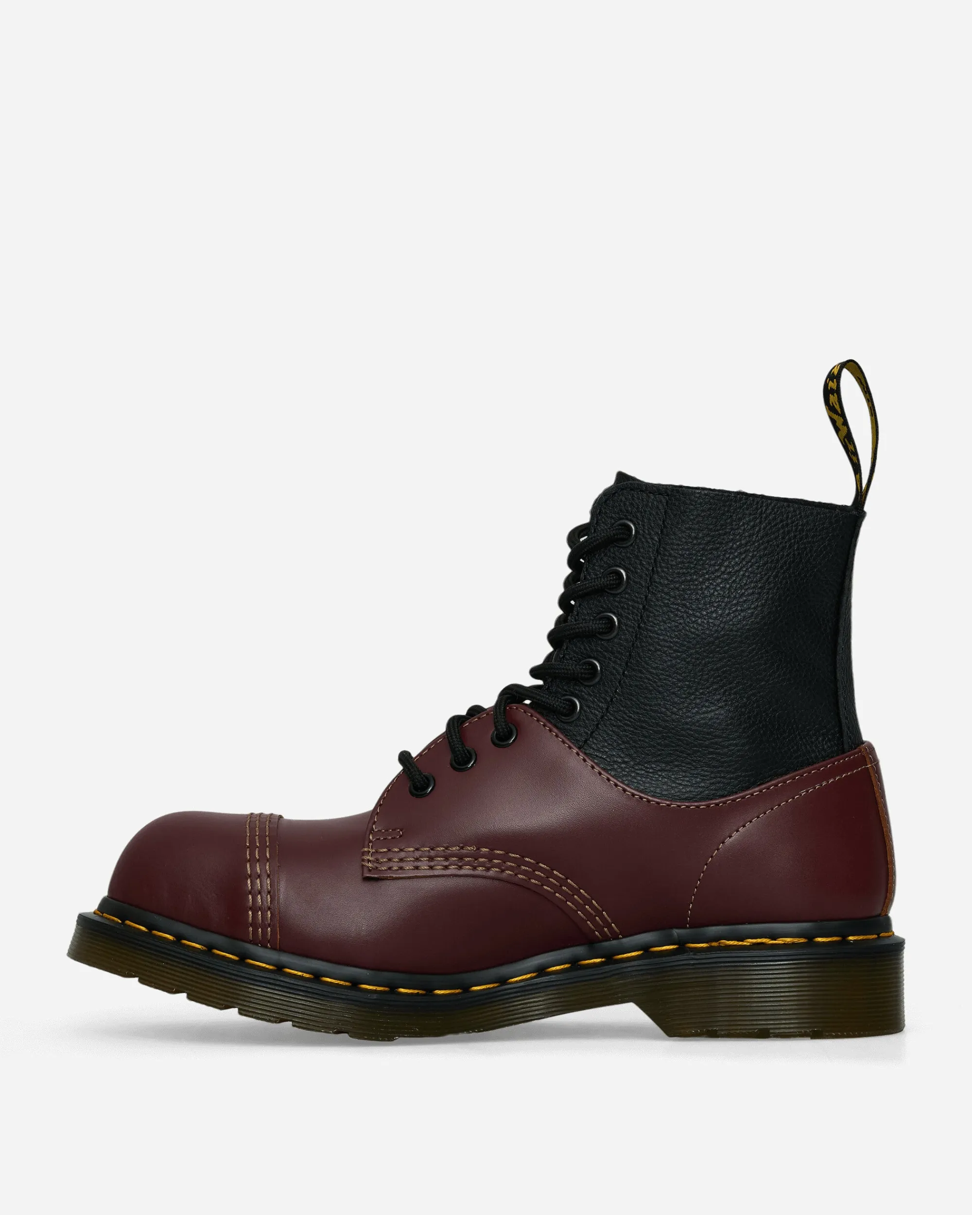 MM6 Maison Margiela Boots^Men's Dr. Martens 1460 Twisted and Reimagined Steel Toe Boots Black / Oxblood