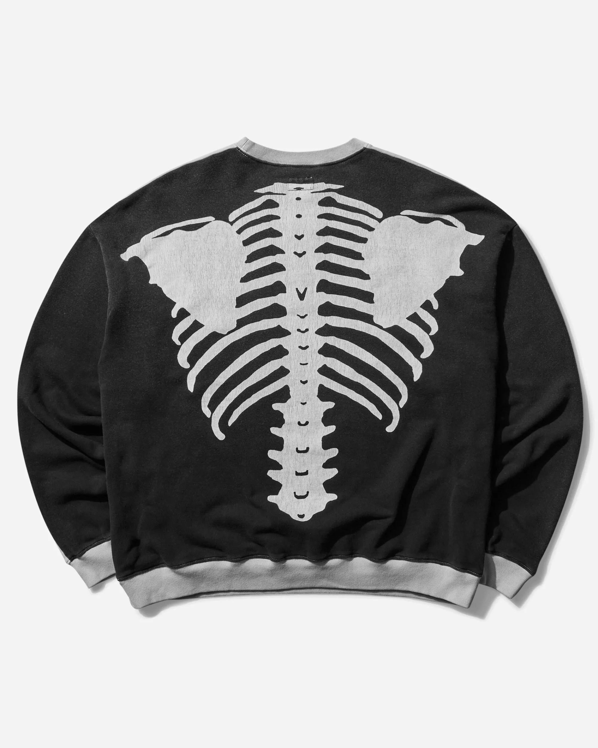 KAPITAL Sweatshirts^Men's Fleece Knit 2Tones Remake Big Sweatshirt (Bone) Ecru / Black