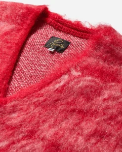 Needles Knitwears|Knitwear^Men's Heart Mohair Cardigan Red