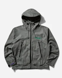 Rayon Vert Coats And Jackets^Men's Heavy Cotton Hood Zip Jacket Shield Grey